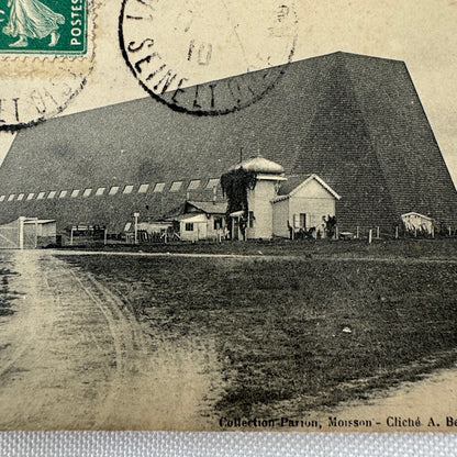 Vintage Zeppelin Airship Dirigible Hangar Building Postcard Post Card French