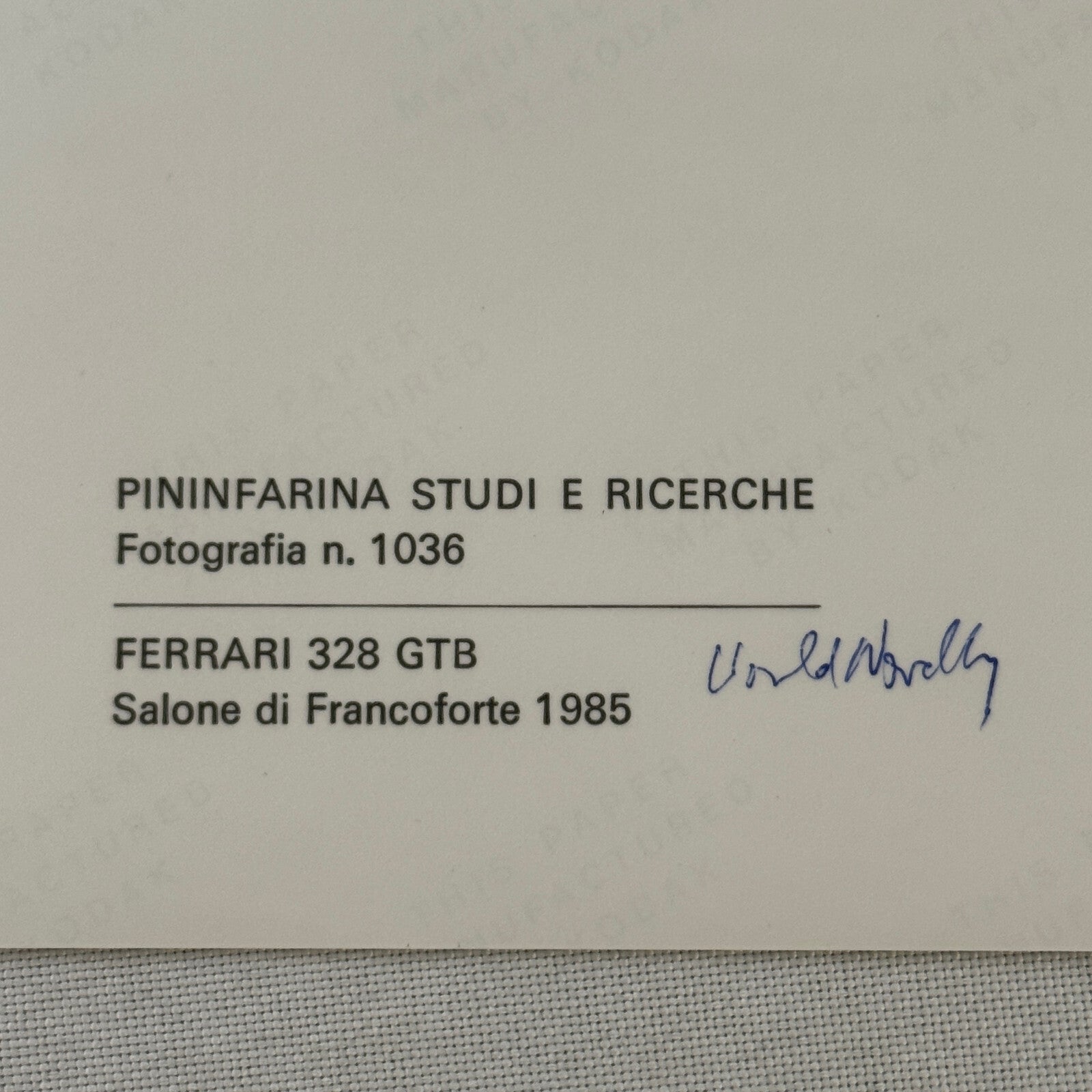1985 Ferrari 328 GTB Pininfarina Factory Press Photo Photograph Print