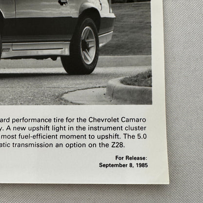 1986 Chevrolet Camaro Z28 Factory Press Publicity Photo Photograph Print Chevy