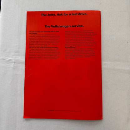 1982 Volkswagen Jetta Sales Brochure Catalog Advertising VW Jetta