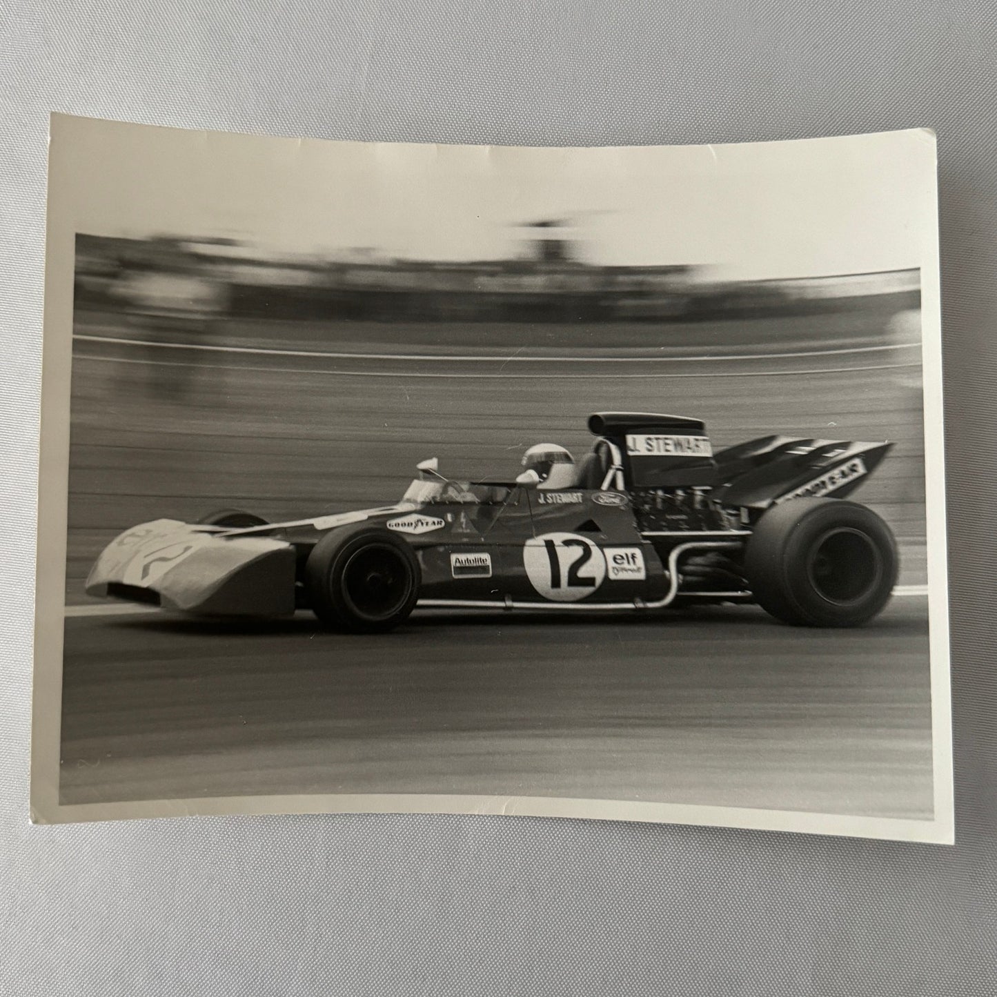 Vintage Racing Photo Jackie Stewart 1971 British Grand Prix Race Autocar