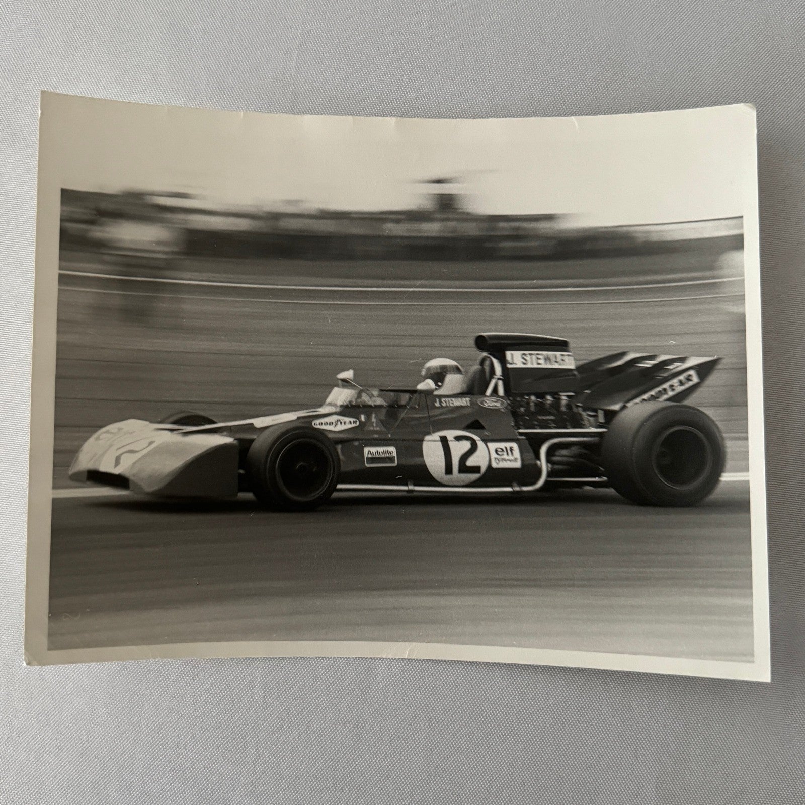 Vintage Racing Photo Jackie Stewart 1971 British Grand Prix Race Autocar