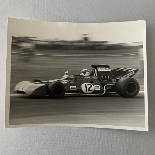 Vintage Racing Photo Jackie Stewart 1971 British Grand Prix Race Autocar
