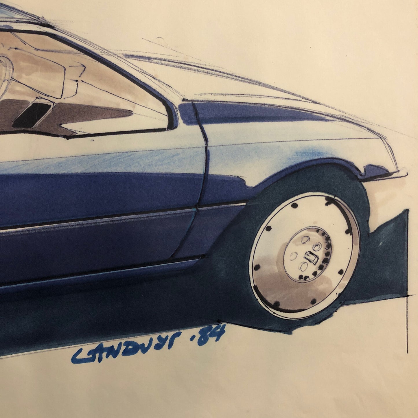 Styling Concept Automobile Illustration Art Drawing Sketch 1984 Luc LANDUYT Ford