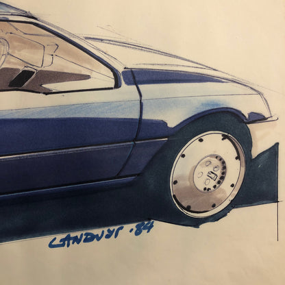 Styling Concept Automobile Illustration Art Drawing Sketch 1984 Luc LANDUYT Ford