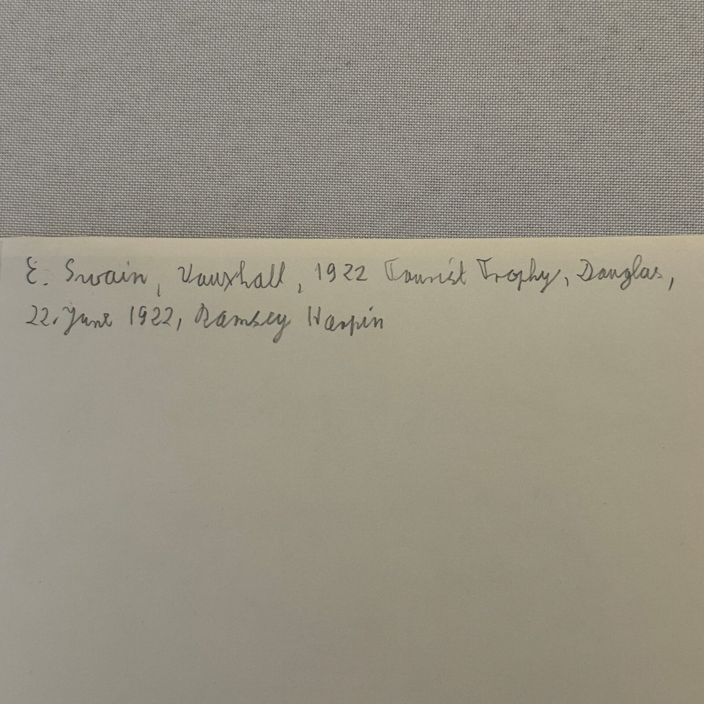 1922 Tourist Trophy TT Race Racing Photo Photograph Vintage Vauxhall Car