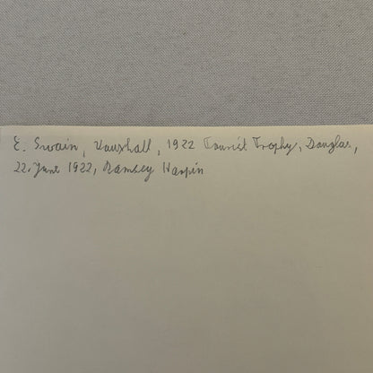 1922 Tourist Trophy TT Race Racing Photo Photograph Vintage Vauxhall Car