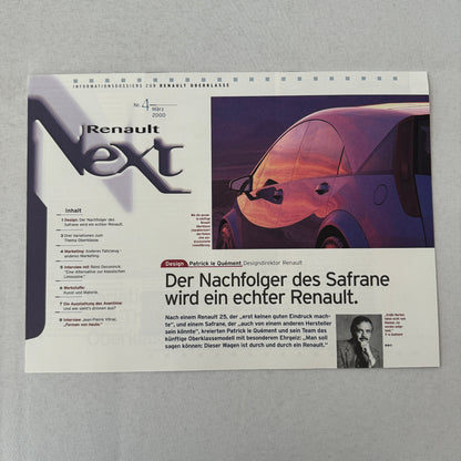 2000 Renault Next Factory Brochure Magazine German Text Concept Cars Thema