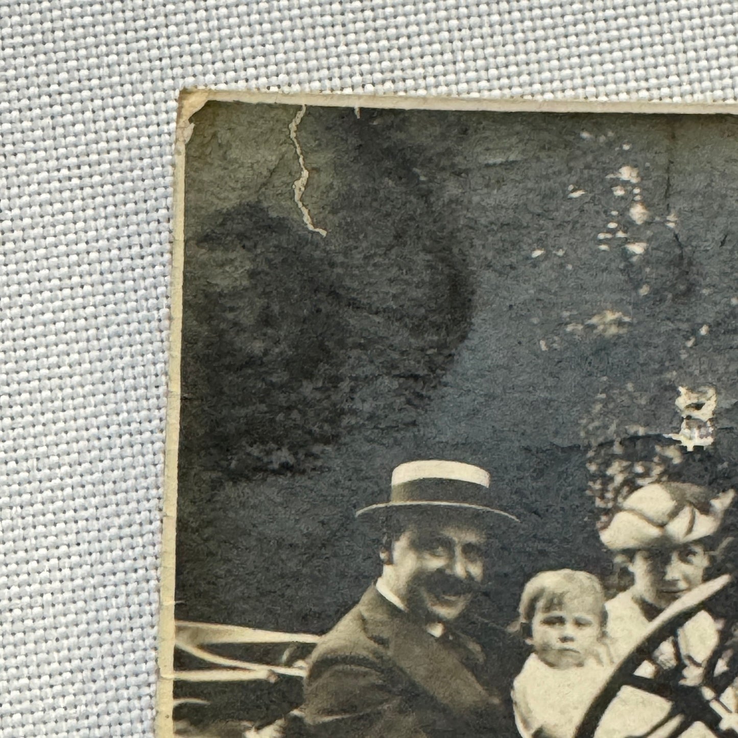 Vintage Photograph Photo Print Man and Baby in Early Automobile Car
