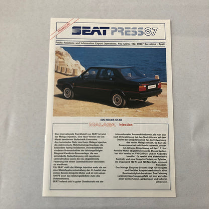 1987 SEAT Malaga Injection Car Press Kit Photos Brochure GERMAN Text