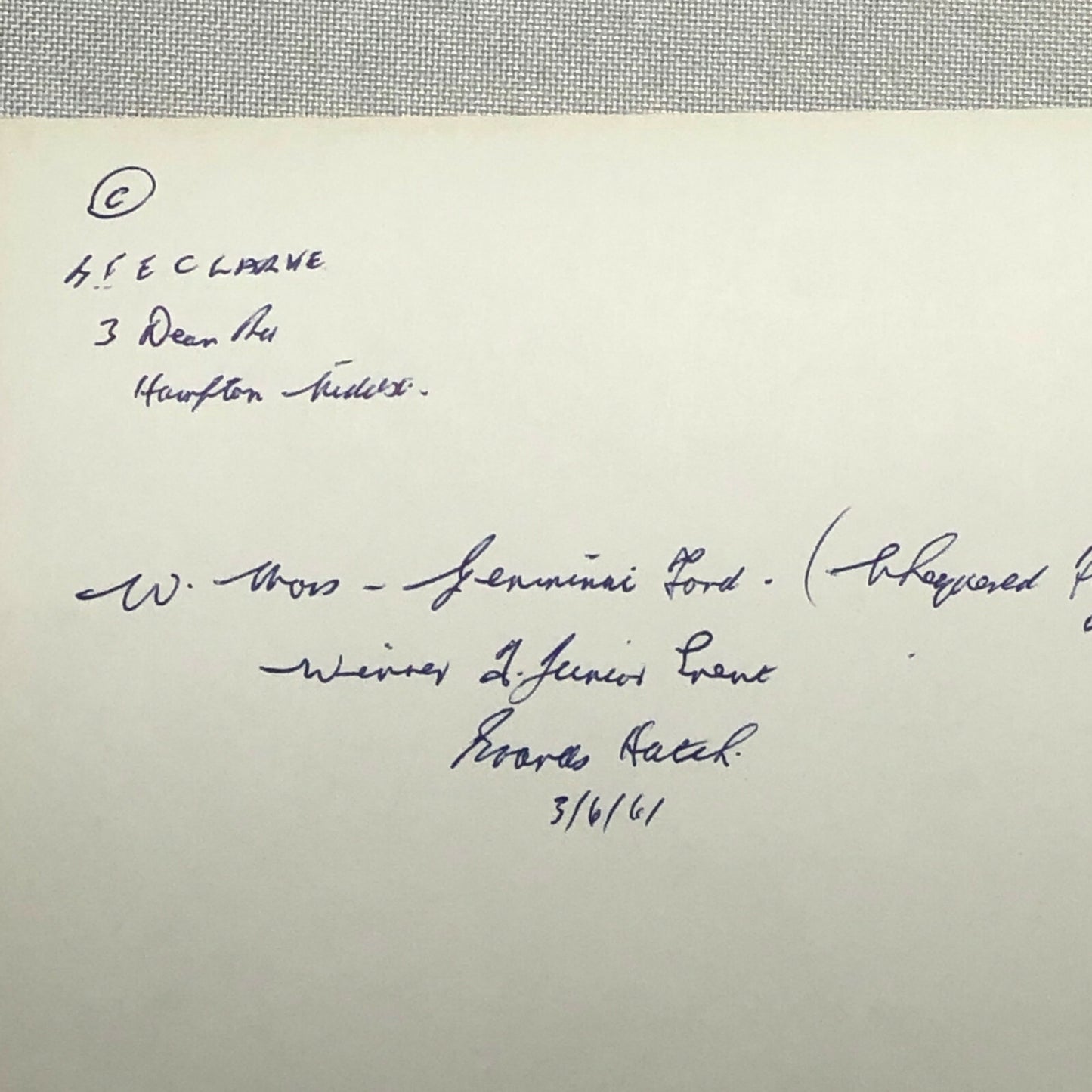 Vintage Car Racing Photo Photograph Print - 1961 Brands Hatch 