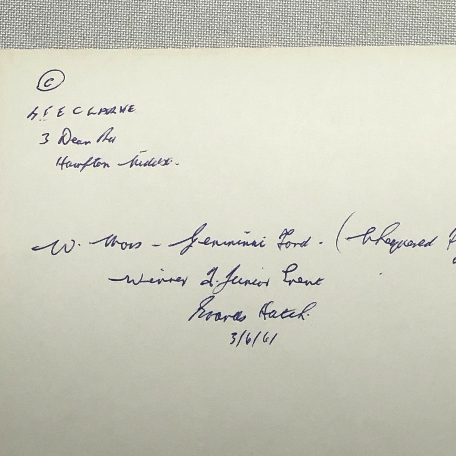 Vintage Car Racing Photo Photograph Print - 1961 Brands Hatch 