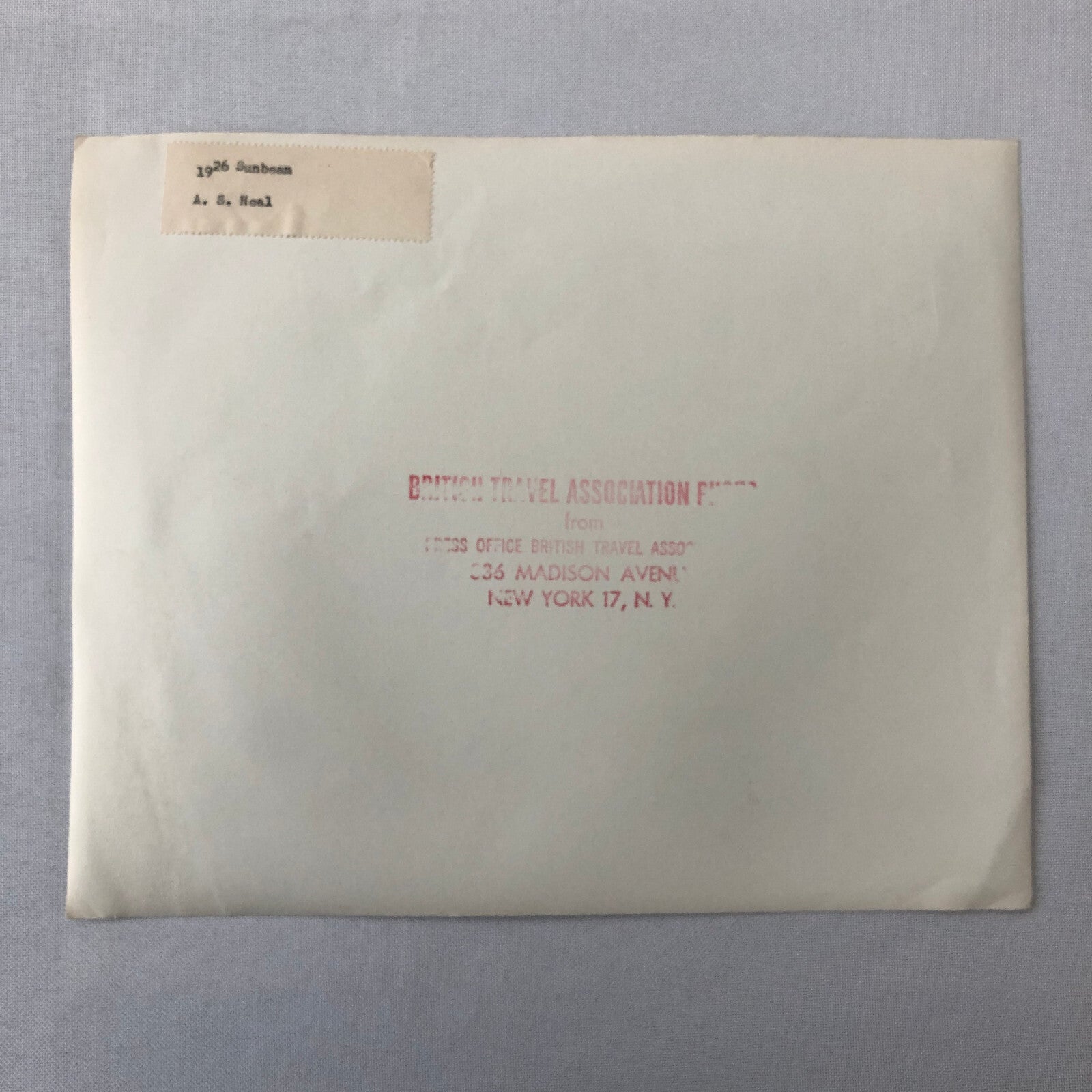 Vintage 1926 Sunbeam Car Automobile British Travel Association Photo Photograph 