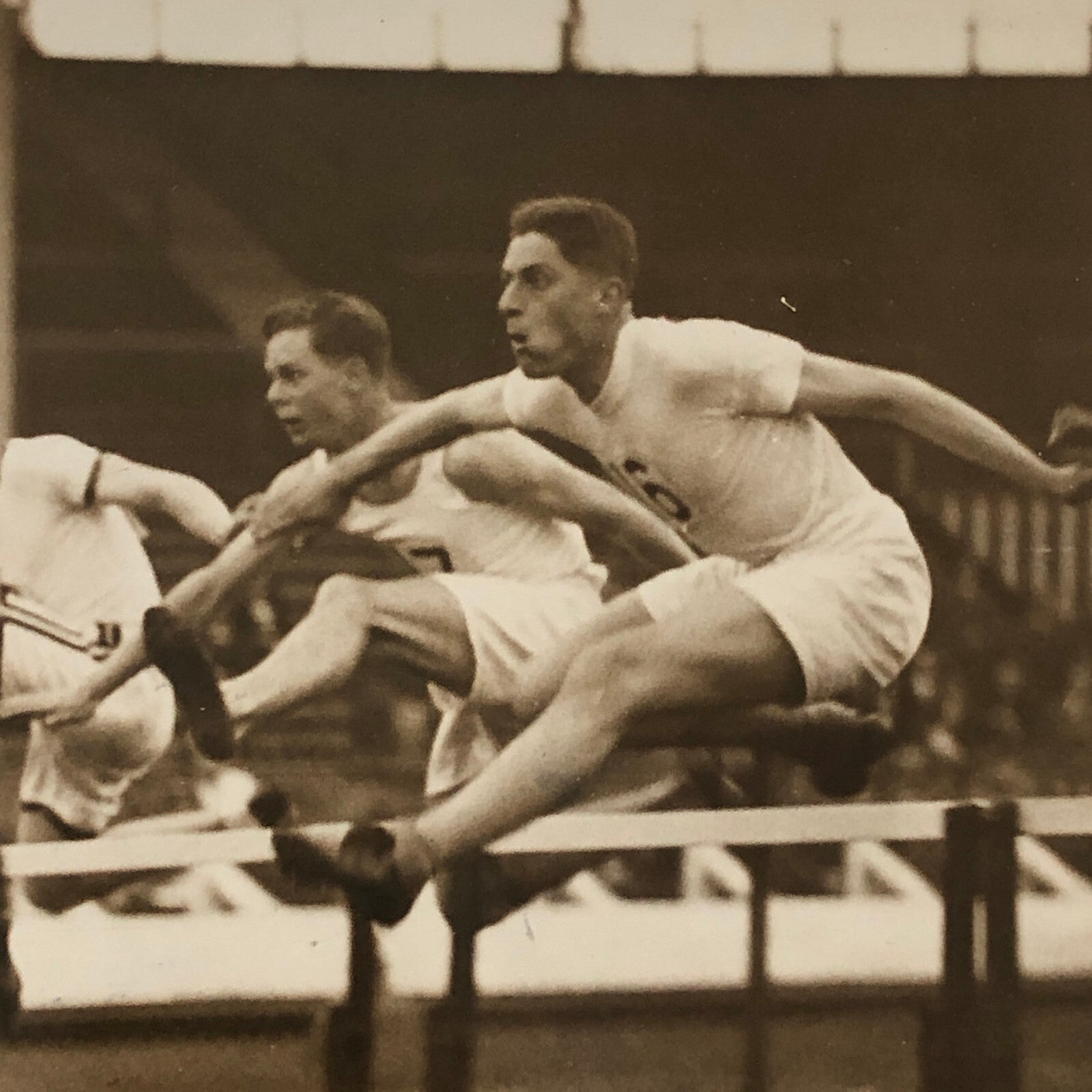 Press Photo Photograph London News Agency LNA Hurdle Jumping Running Runner 1933