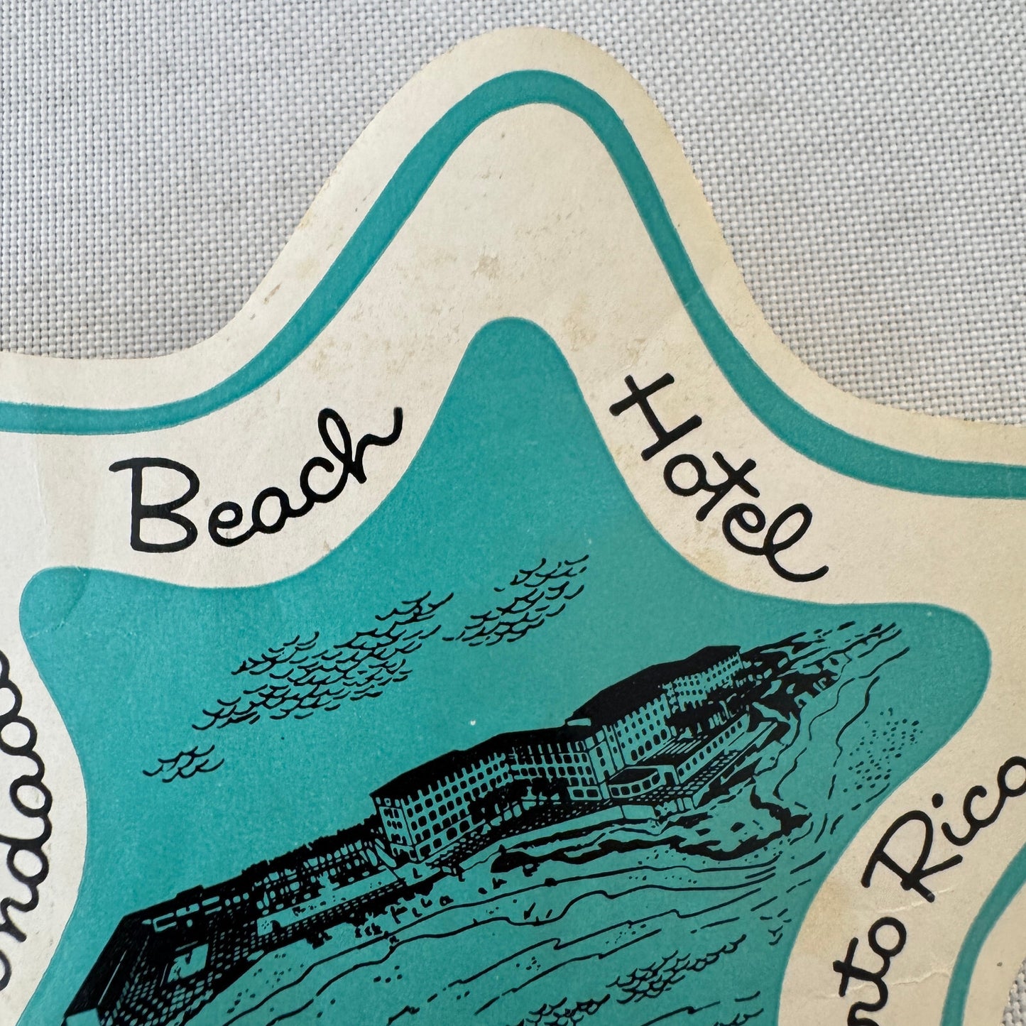 Vintage Hotel Travel Luggage Label Condado Beach Hotel San Juan Puerto Rico