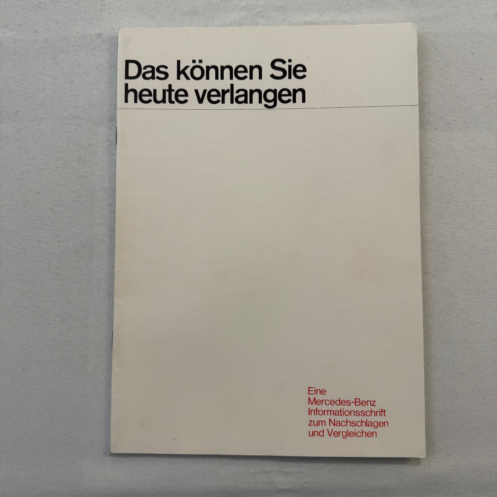 Vintage Mercedes Benz Sales Brochure Catalog 280 SL 300 SEL 600 230 250 GERMAN