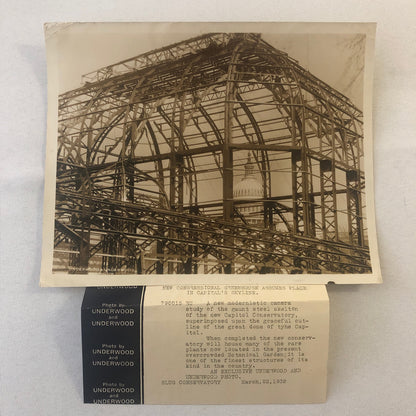 Press Photo Photograph Washington Capitol Building Construction Botanical Garden