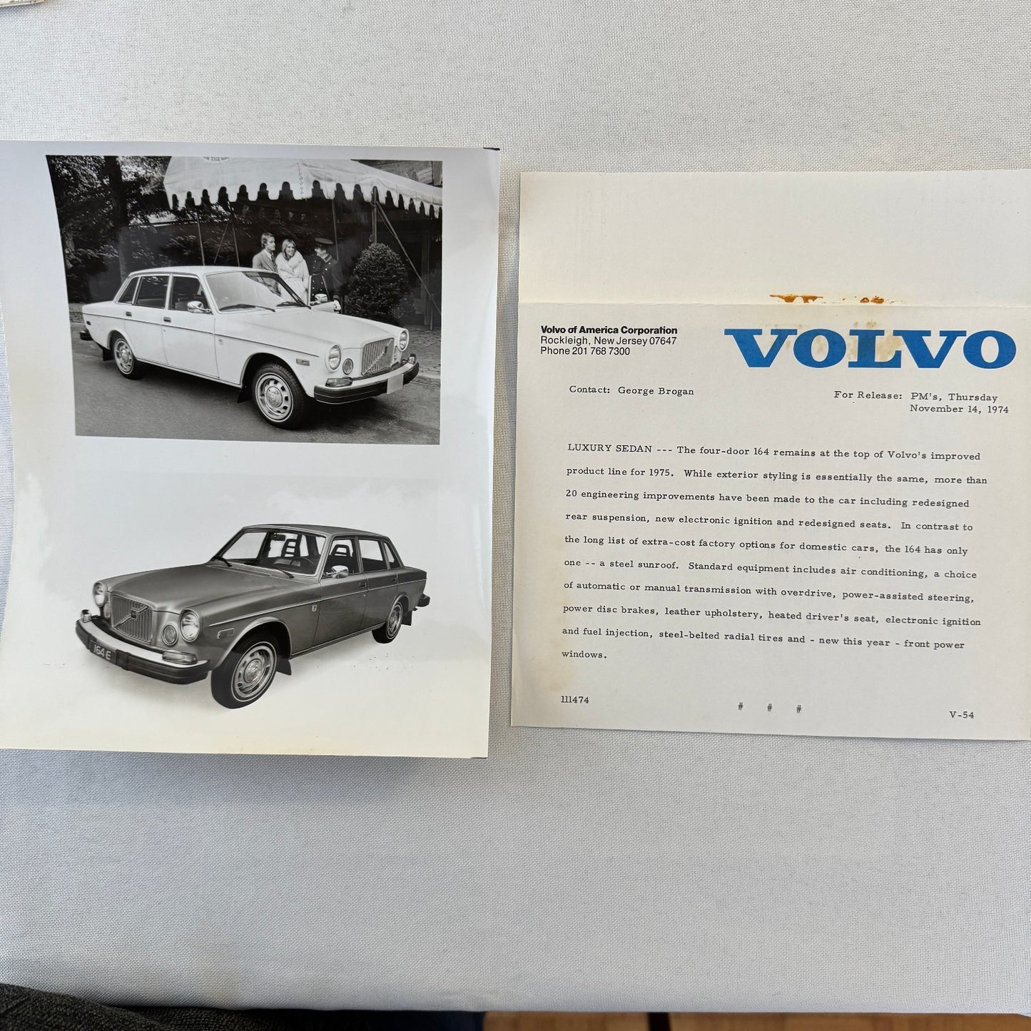 1975 Volvo Press Kit Brochure w/ Photos 164 240 Series Sedan Station Wagon 