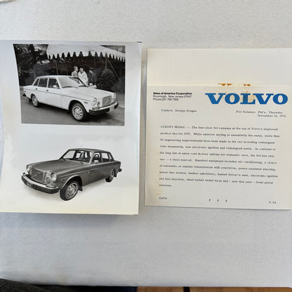 1975 Volvo Press Kit Brochure w/ Photos 164 240 Series Sedan Station Wagon 