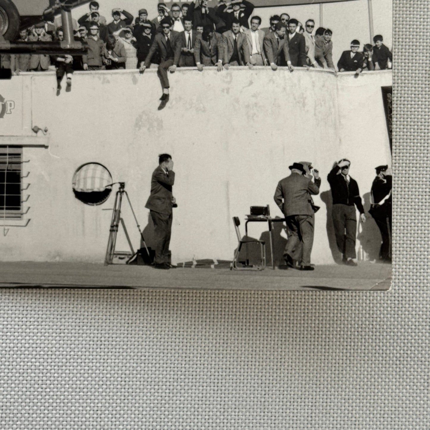 Juan Manuel Fangio in BP Helicopter At Italian Formula Junior Race Photo 1959