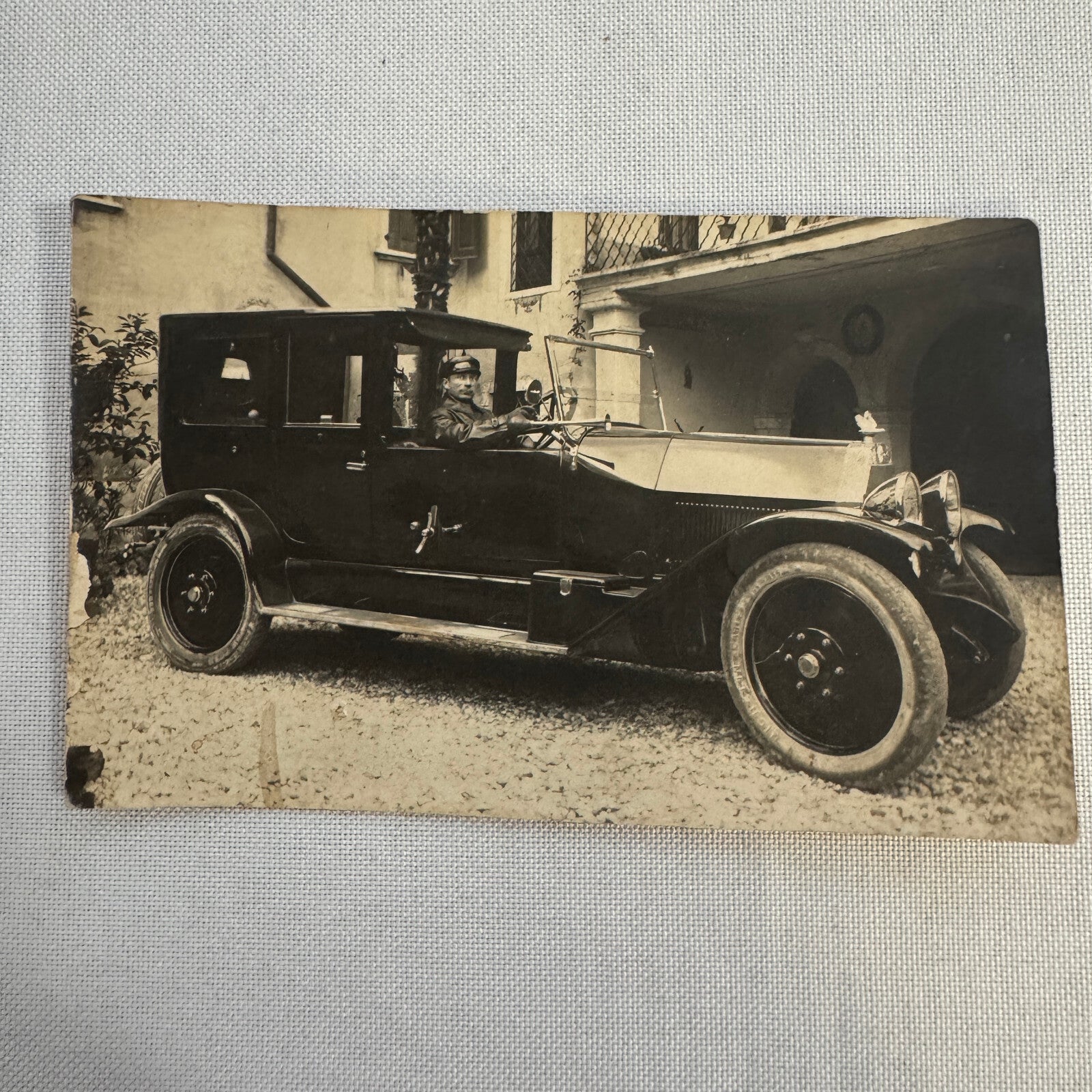 Vintage Postcard Post Card Real Photo Postcard RPPC Chauffeur Automobile Italian