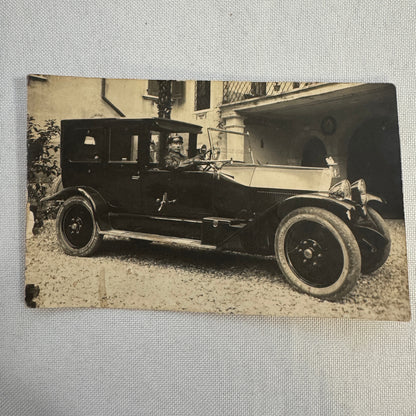 Vintage Postcard Post Card Real Photo Postcard RPPC Chauffeur Automobile Italian