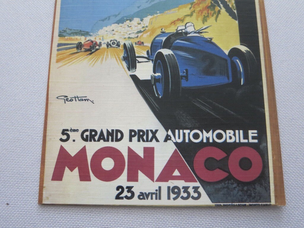 1933 Monaco Grand Prix Automobile Racing Car Postcard Post Card - Reproduction 