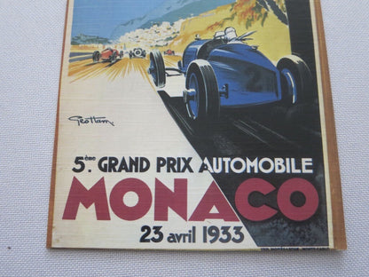 1933 Monaco Grand Prix Automobile Racing Car Postcard Post Card - Reproduction 