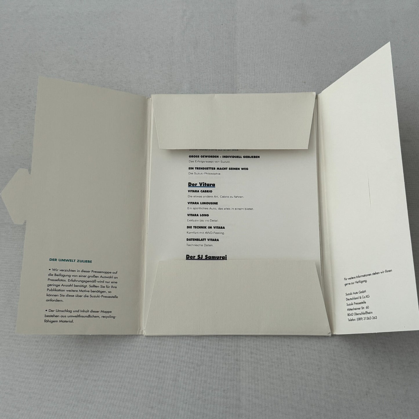 1993 Suzuki Press Kit Brochure German Suzuki Swift Samurai Vitara Super Carry