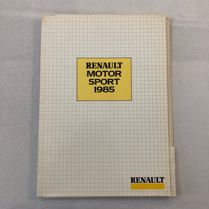 1985 Renault F1 Press Kit ELF Formula One Patrick Tambay Derek Warwick Team