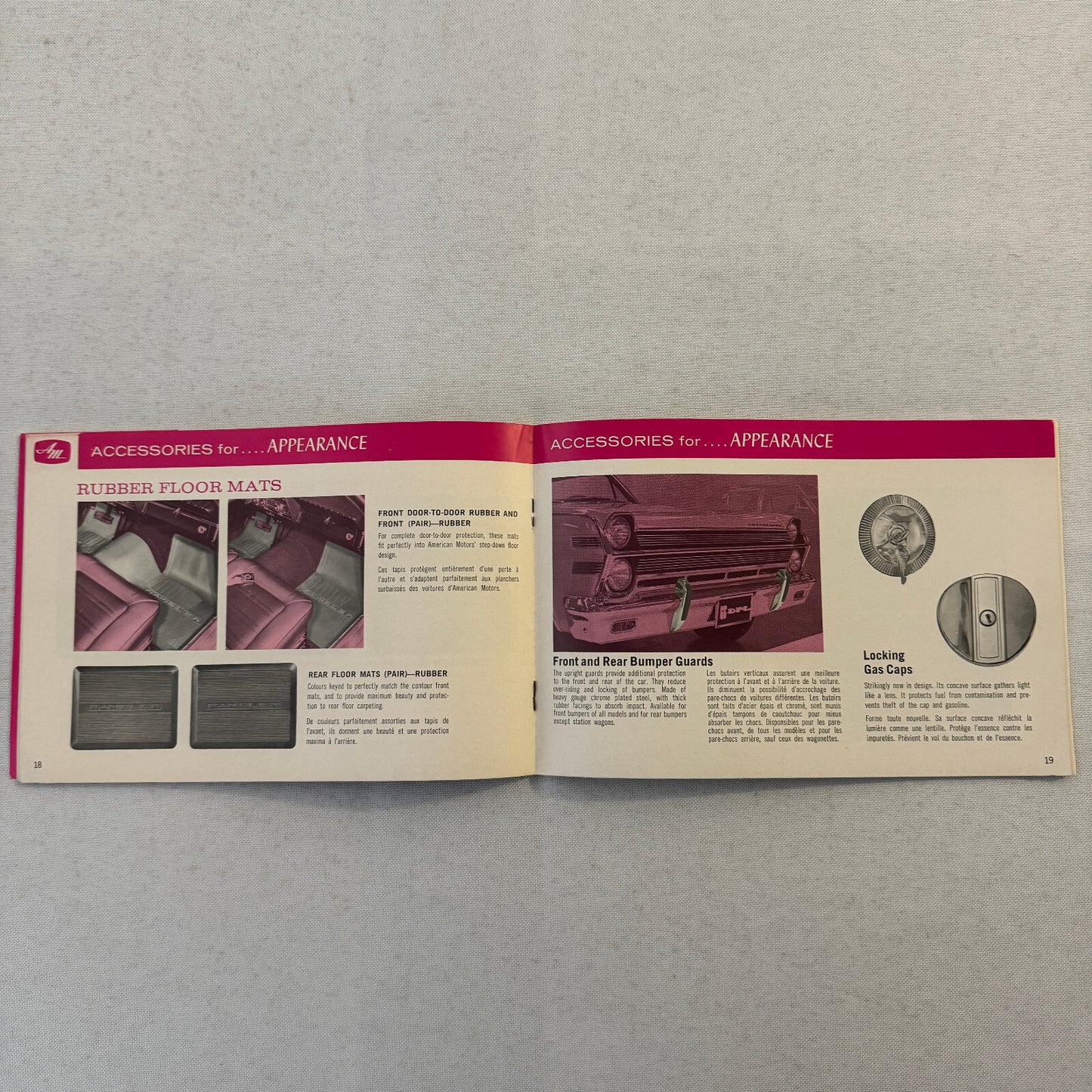 1966 American Motors Accessories Sales Brochure Catalog Advertising Wheels Radio