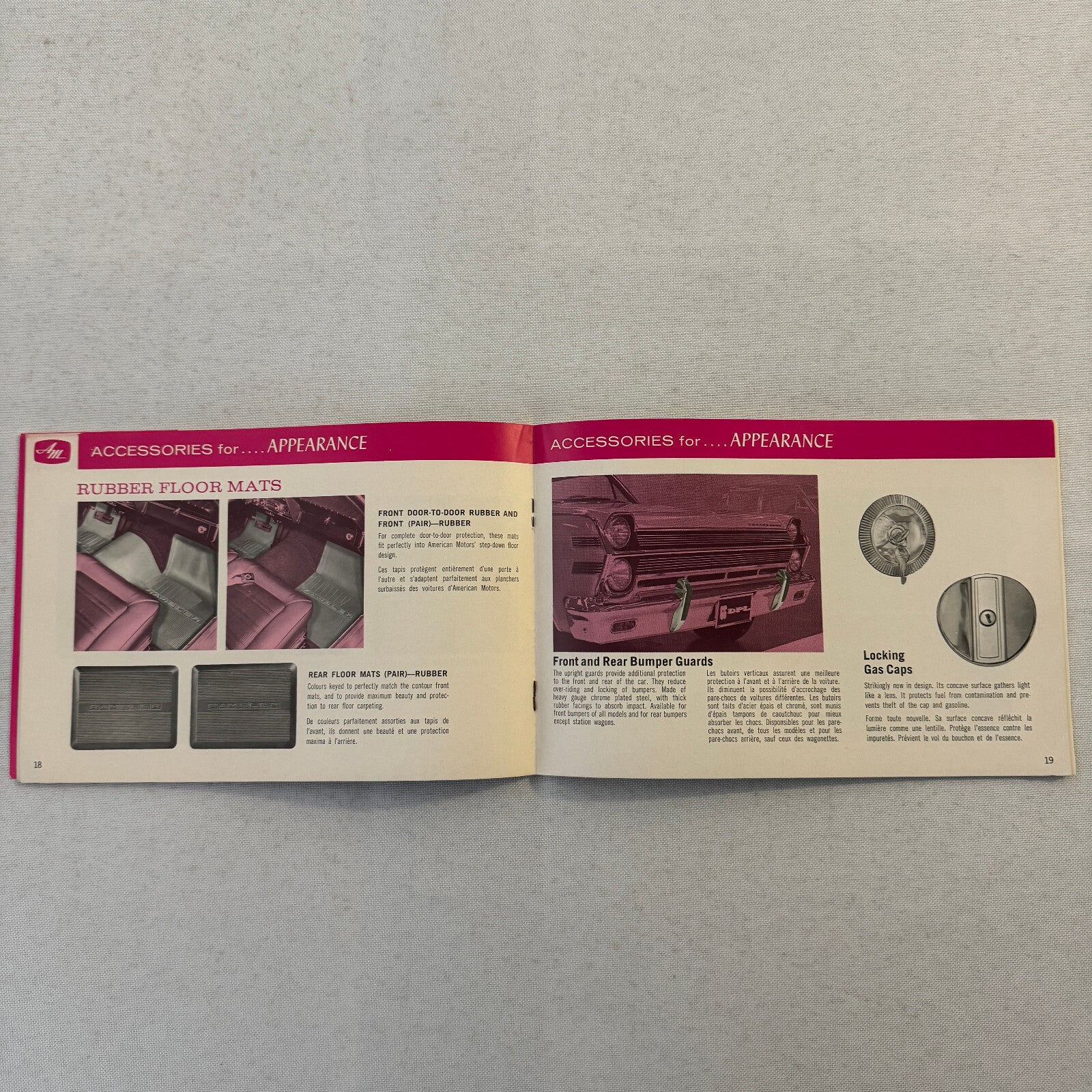 1966 American Motors Accessories Sales Brochure Catalog Advertising Wheels Radio