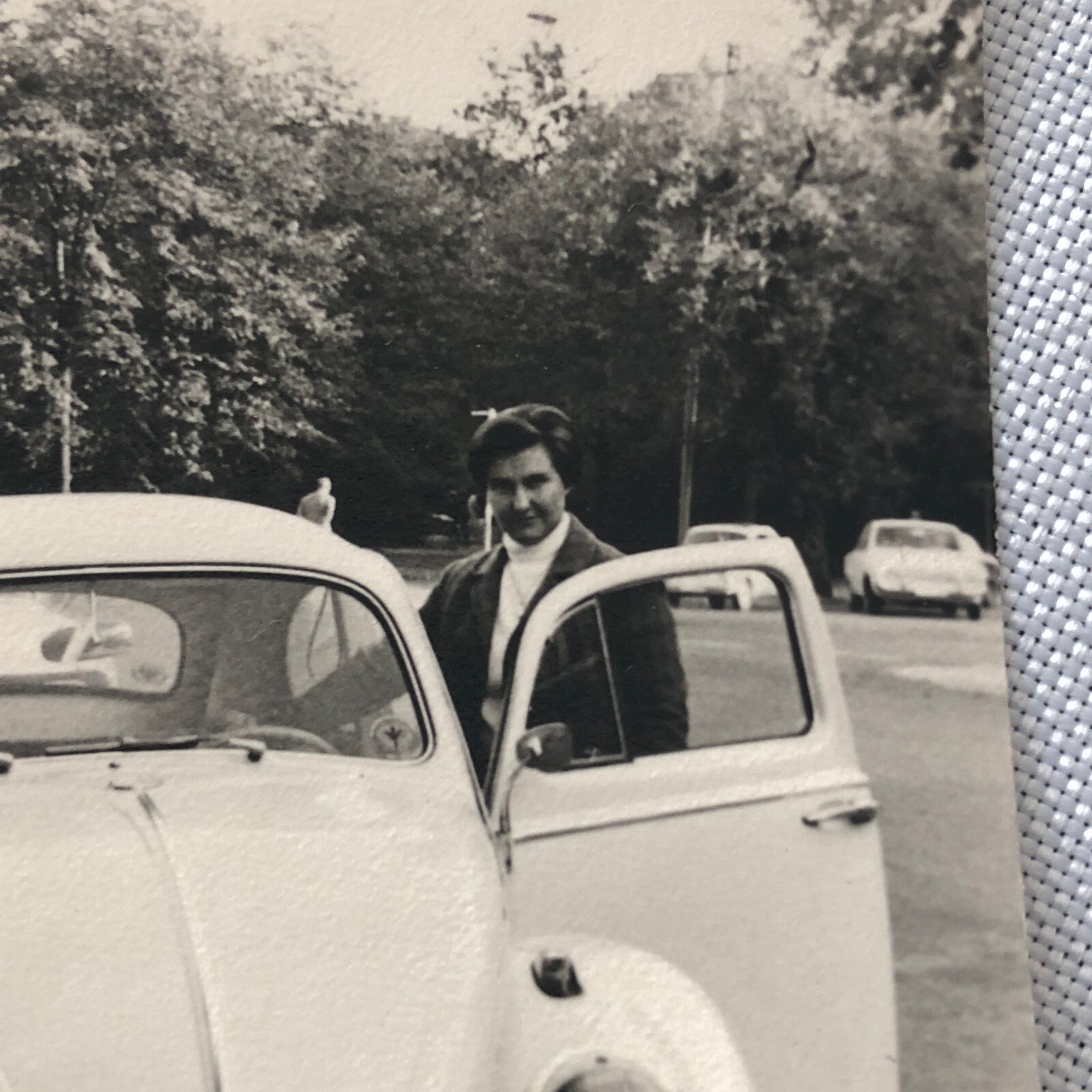 Vintage Photo Photograph Snapshot VW Volkswagen Beetle Bug Car