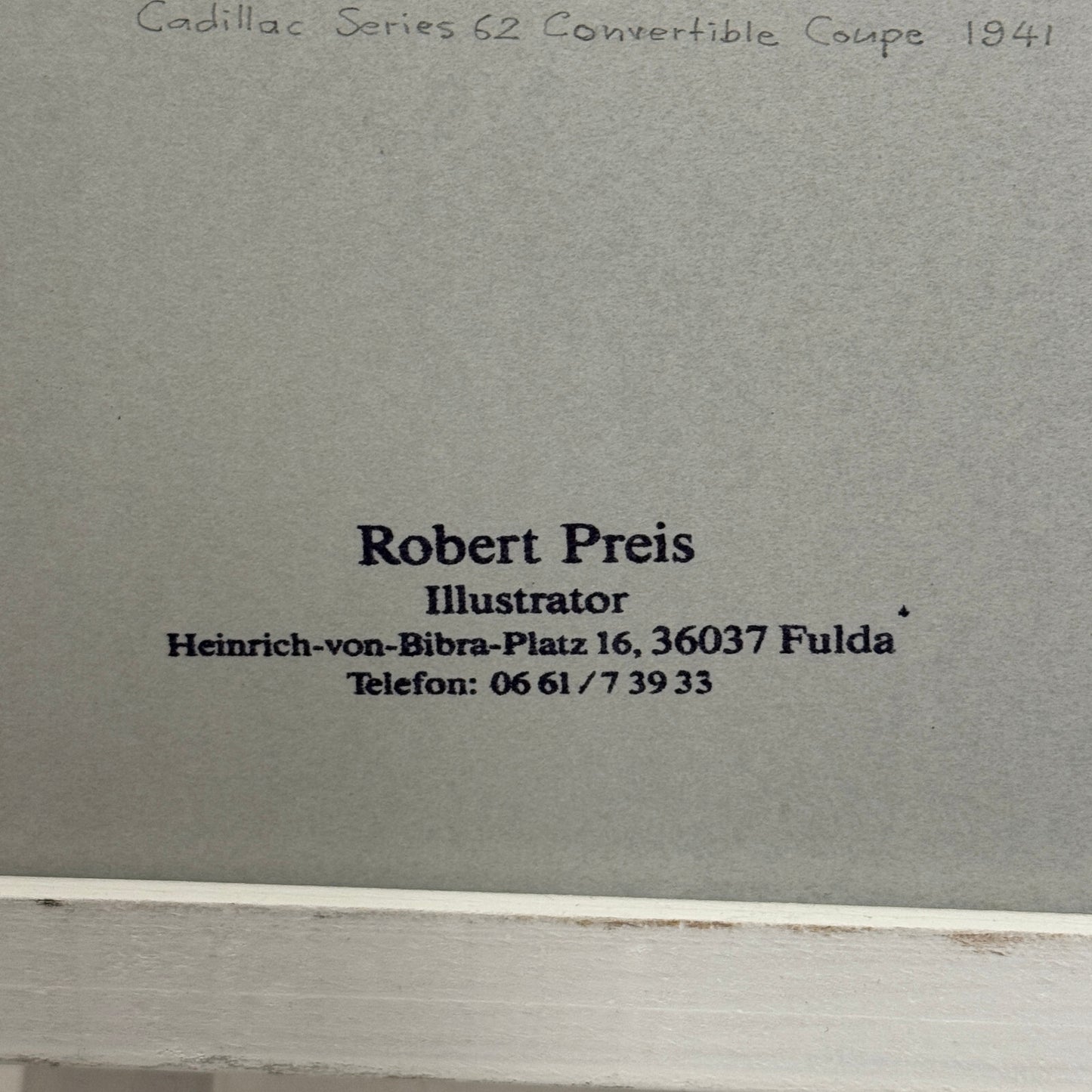 1941 Cadillac Convertible Coupe Car Illustration Art Drawing Vintage Miniature