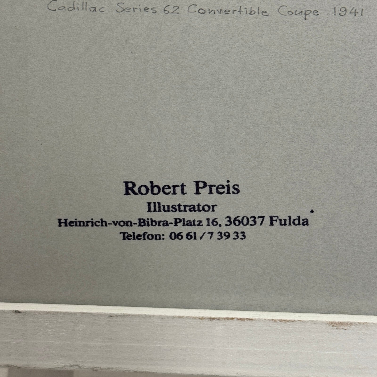 1941 Cadillac Convertible Coupe Car Illustration Art Drawing Vintage Miniature