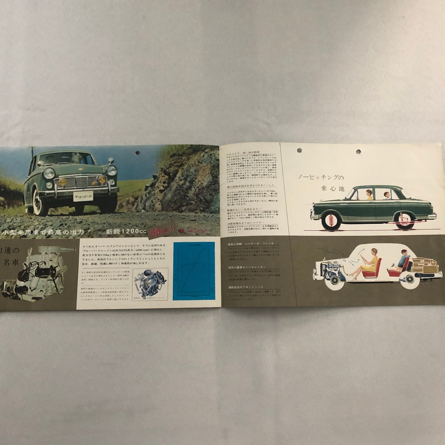 1961 Datsun Bluebird 1200 Car Sales Brochure Catalog Japanese JDM Deluxe Wagon +