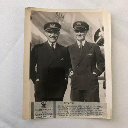 Press Photo Photograph Aviators Pilots London to Melbourne Air Race Underwood