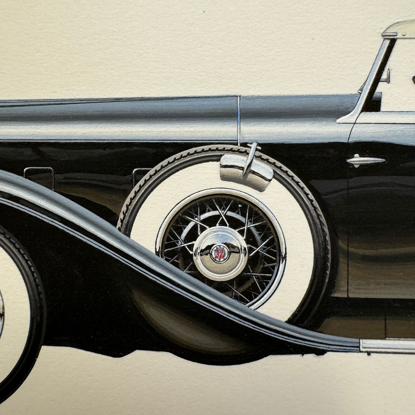 1932 Stutz DV-32 Super Bearcat Roadster Automobile Illustration Art Drawing