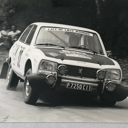 Vintage Rally Racing Photo Photograph 1974 Rallye du Bandama Peugeot Car