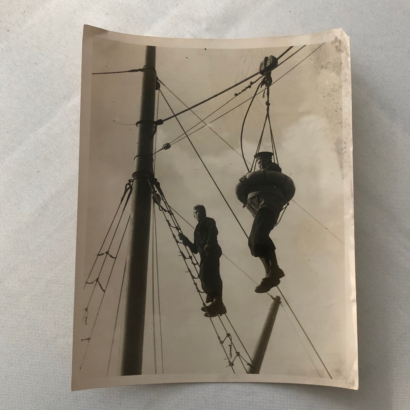 Vintage Press Photo Photograph Nautical Training School Rescue Practice 1933
