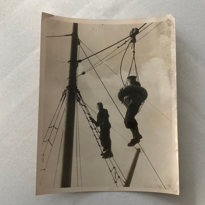 Vintage Press Photo Photograph Nautical Training School Rescue Practice 1933