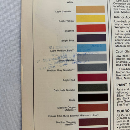 1979 Mercury Capri Car Sales Brochure Catalog Advertising Canadian