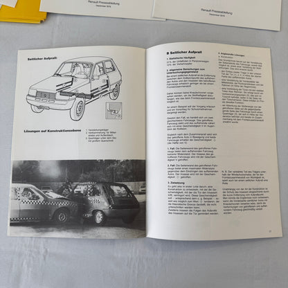 1980 Renault 5 Safety Testing Car Press Kit Brochure Photos Vintage GERMAN Text