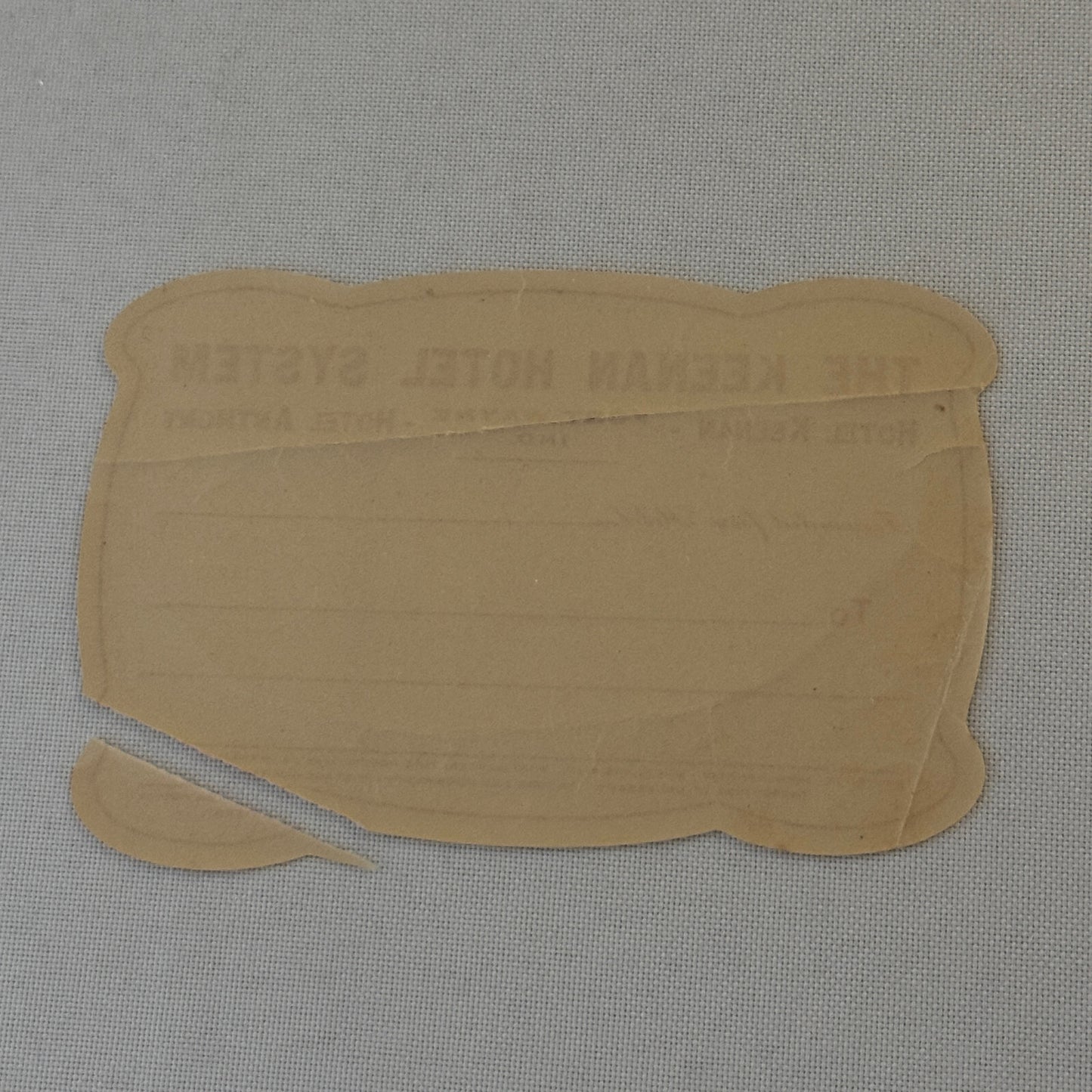 Vintage Hotel Travel Luggage Label Keenan Hotel System Fort Wayne Indiana