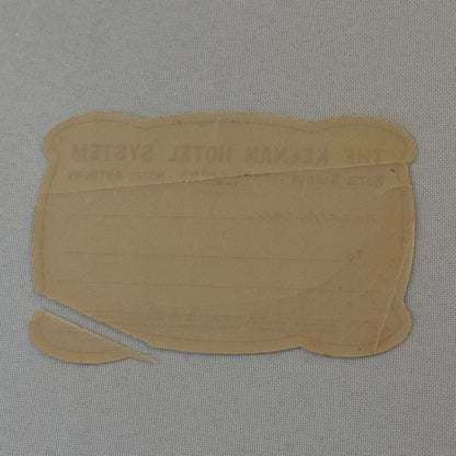Vintage Hotel Travel Luggage Label Keenan Hotel System Fort Wayne Indiana