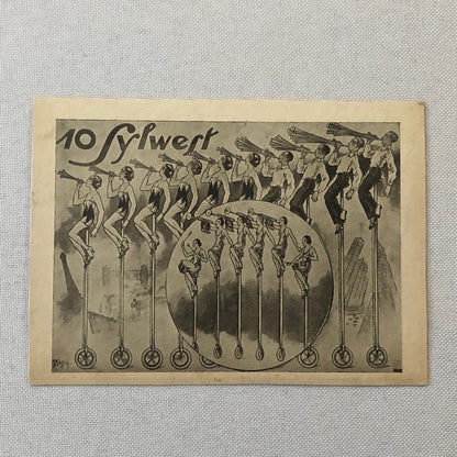 Circus Performer Troupe Act Postcard Post Card 10 Sylwest Unicycle Musician