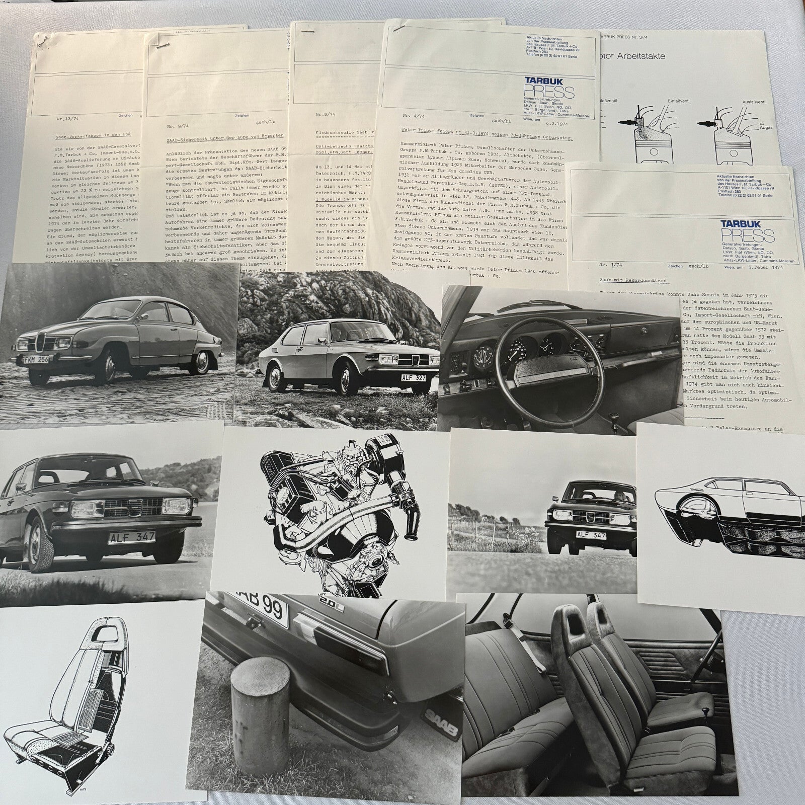 1974 Saab Press Kit Photos Press Releases GERMAN Saab 96 Saab 99L