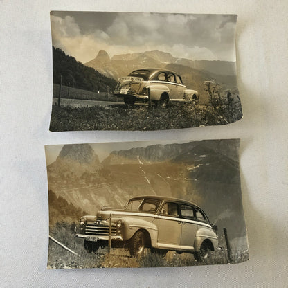 1947 Ford Corviglia Ski Club Car Photo Photograph Print Lot of 2 