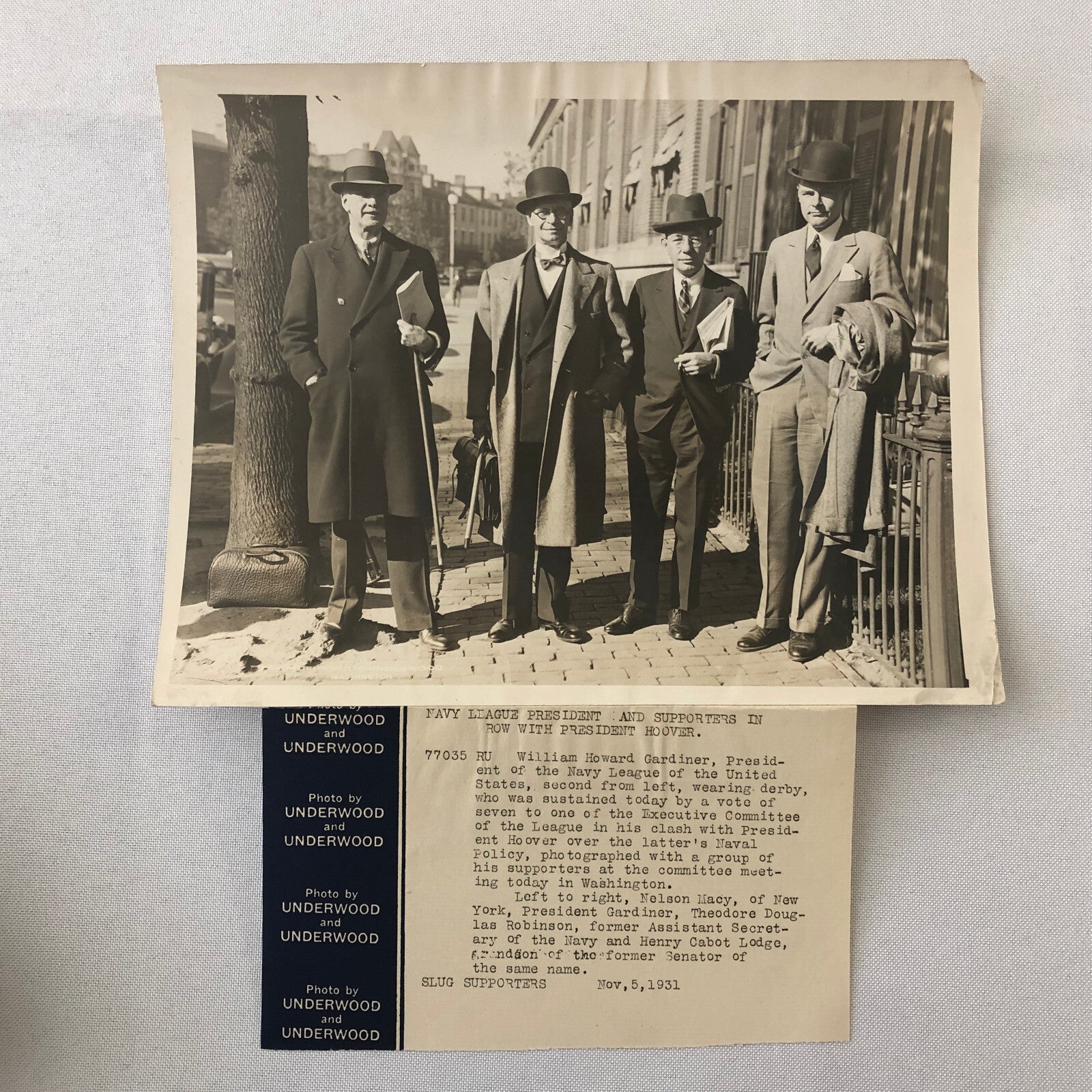 Press Photo Photograph Navy League Against President Herbert Hoover 1931
