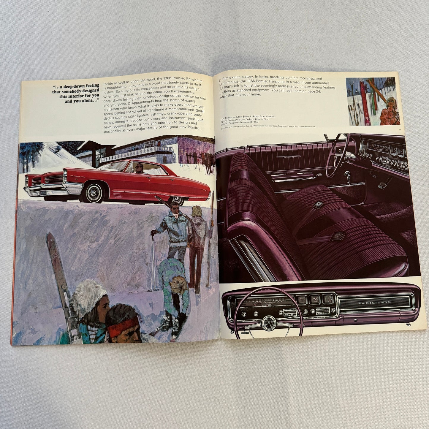 1966 Pontiac Sales Brochure Catalog Grand Parisienne Laurentian Strato Chief